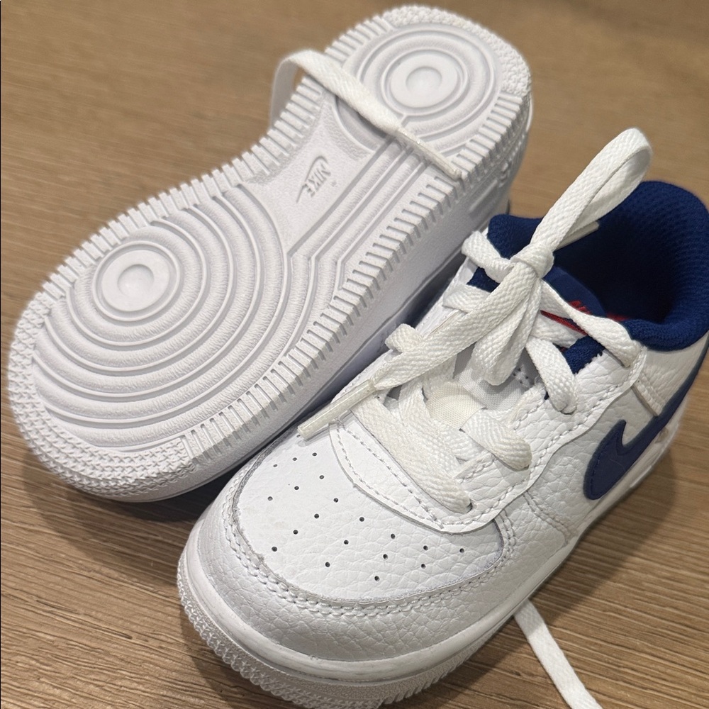 Stylish Kids White and Blue Sneakers